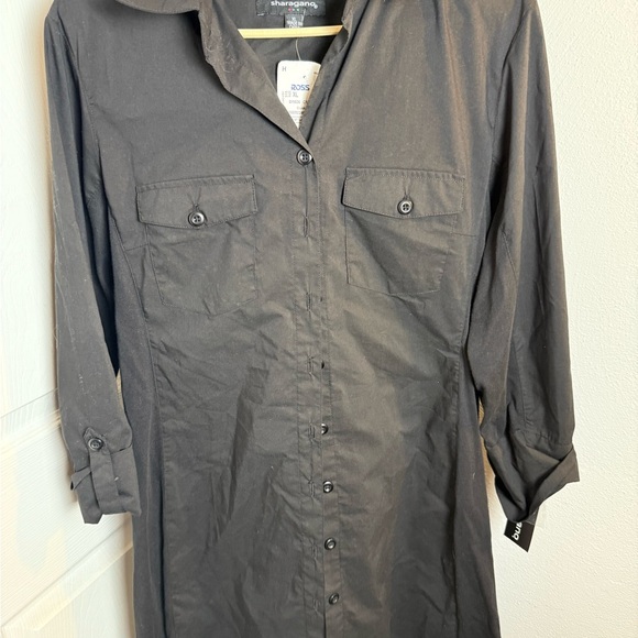 Black Button-Up Shirt Dress - Picture 8 of 10